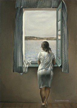 Mujer en la ventana en Figueres Surrealismo Pinturas al óleo